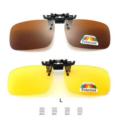 Polarized Clip-On Sunglasses with 4 Color Grey Lenses for UV Protection and Night Vision - Ideal for Driving and Fishing