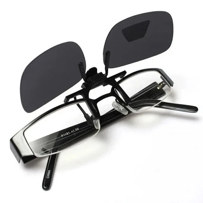 Polarized Clip-On Sunglasses with 4 Color Grey Lenses for UV Protection and Night Vision - Ideal for Driving and Fishing