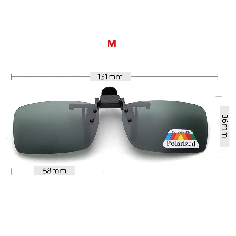Polarized Clip-On Sunglasses with 4 Color Grey Lenses for UV Protection and Night Vision - Ideal for Driving and Fishing