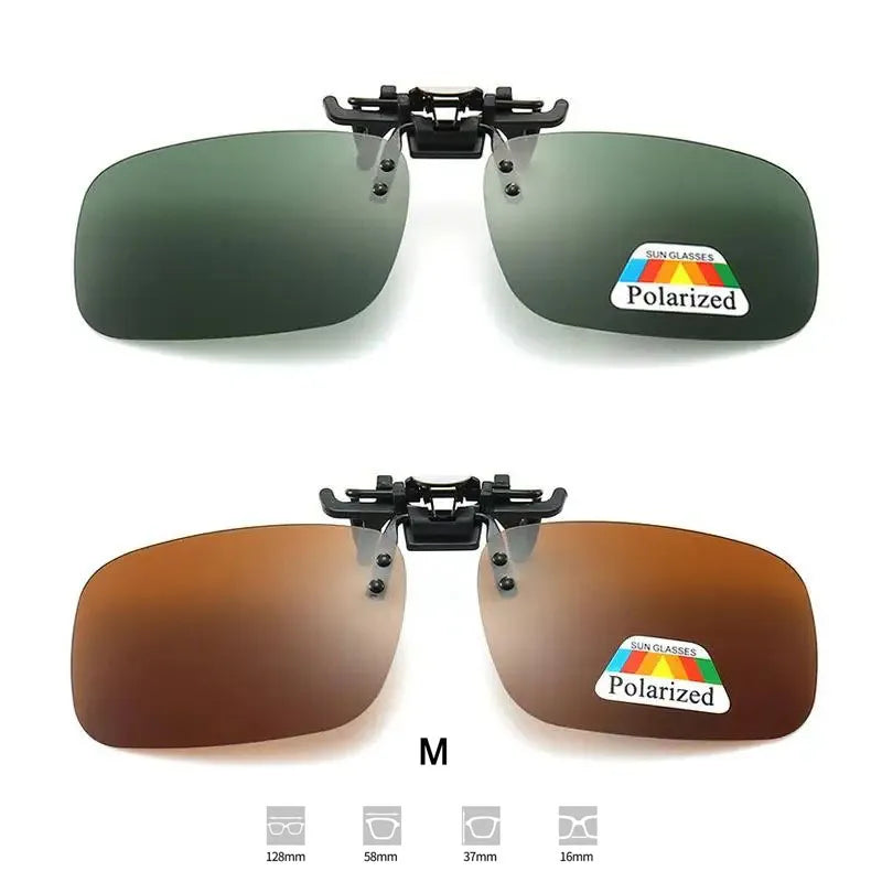 Polarized Clip-On Sunglasses with 4 Color Grey Lenses for UV Protection and Night Vision - Ideal for Driving and Fishing