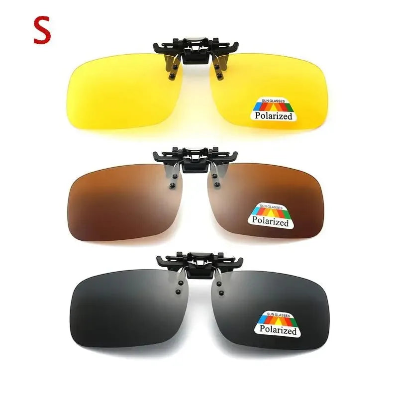 Polarized Clip-On Sunglasses with 4 Color Grey Lenses for UV Protection and Night Vision - Ideal for Driving and Fishing