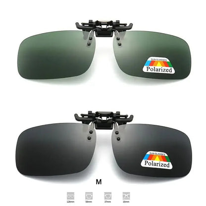 Polarized Clip-On Sunglasses with 4 Color Grey Lenses for UV Protection and Night Vision - Ideal for Driving and Fishing