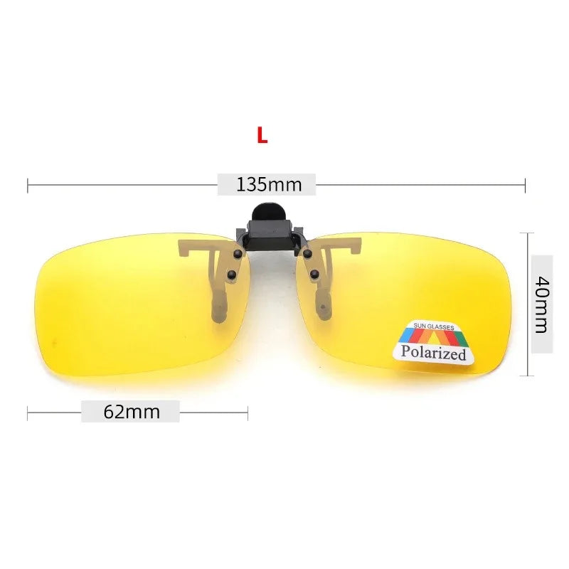 Polarized Clip-On Sunglasses with 4 Color Grey Lenses for UV Protection and Night Vision - Ideal for Driving and Fishing