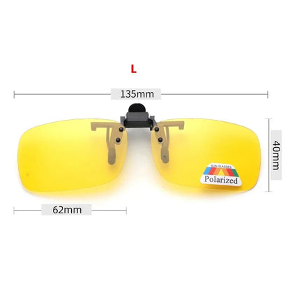 Polarized Clip-On Sunglasses with 4 Color Grey Lenses for UV Protection and Night Vision - Ideal for Driving and Fishing