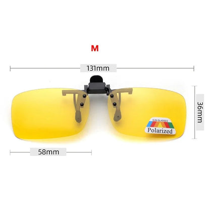 Polarized Clip-On Sunglasses with 4 Color Grey Lenses for UV Protection and Night Vision - Ideal for Driving and Fishing