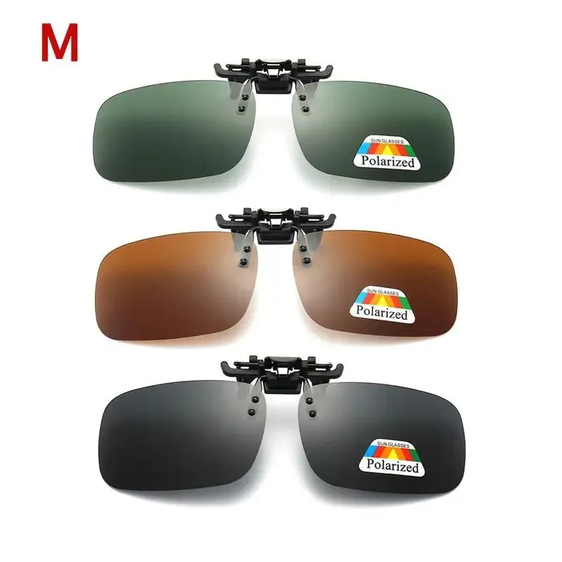 Polarized Clip-On Sunglasses with 4 Color Grey Lenses for UV Protection and Night Vision - Ideal for Driving and Fishing