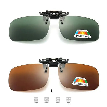 Polarized Clip-On Sunglasses with 4 Color Grey Lenses for UV Protection and Night Vision - Ideal for Driving and Fishing