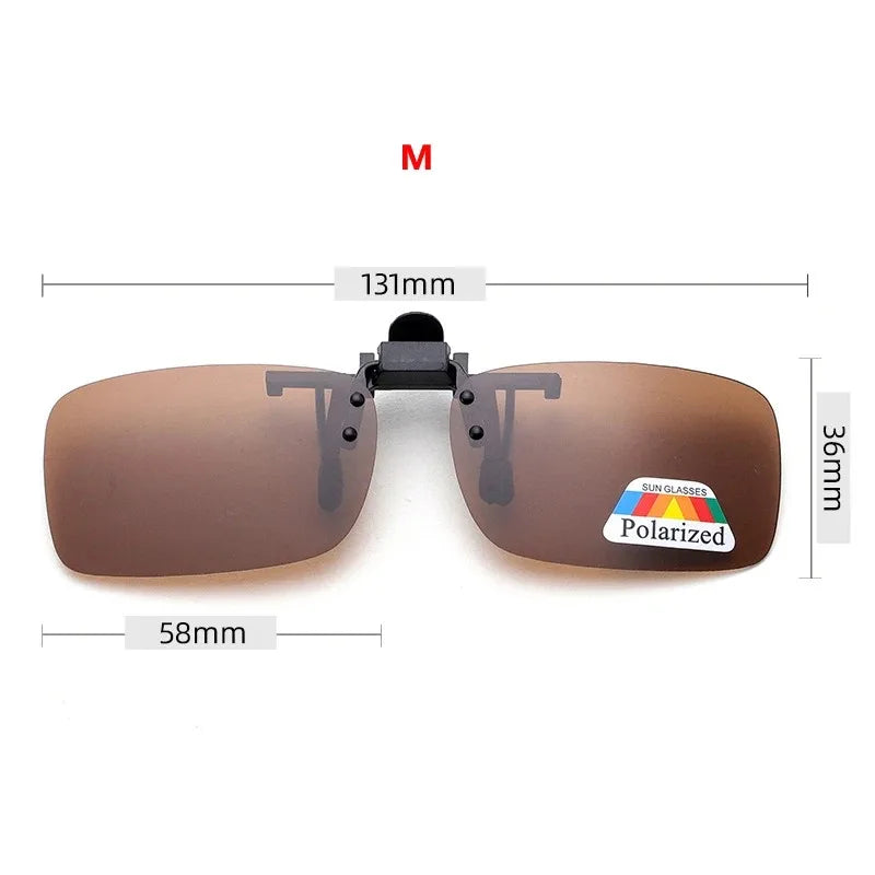 Polarized Clip-On Sunglasses with 4 Color Grey Lenses for UV Protection and Night Vision - Ideal for Driving and Fishing