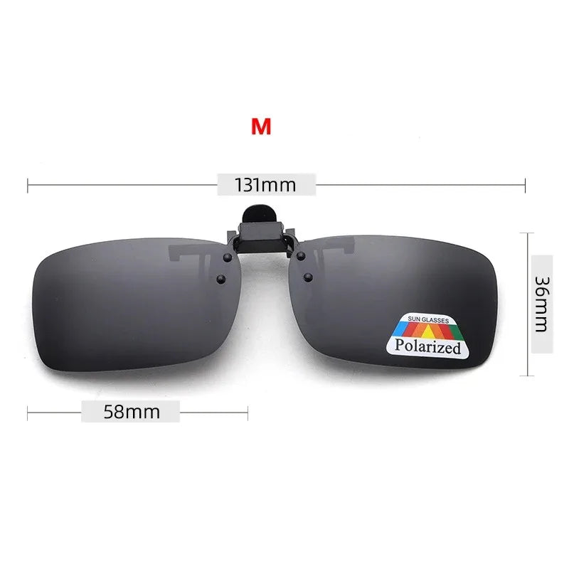 Polarized Clip-On Sunglasses with 4 Color Grey Lenses for UV Protection and Night Vision - Ideal for Driving and Fishing