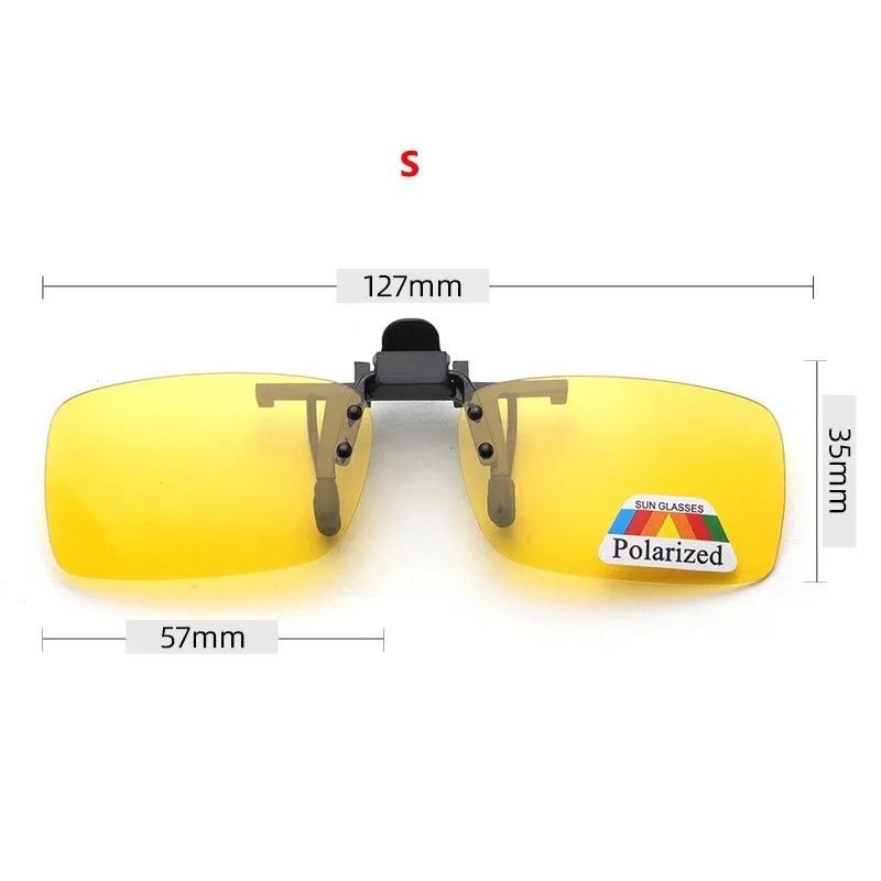 Polarized Clip-On Sunglasses with 4 Color Grey Lenses for UV Protection and Night Vision - Ideal for Driving and Fishing