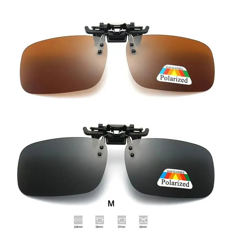 Polarized Clip-On Sunglasses with 4 Color Grey Lenses for UV Protection and Night Vision - Ideal for Driving and Fishing