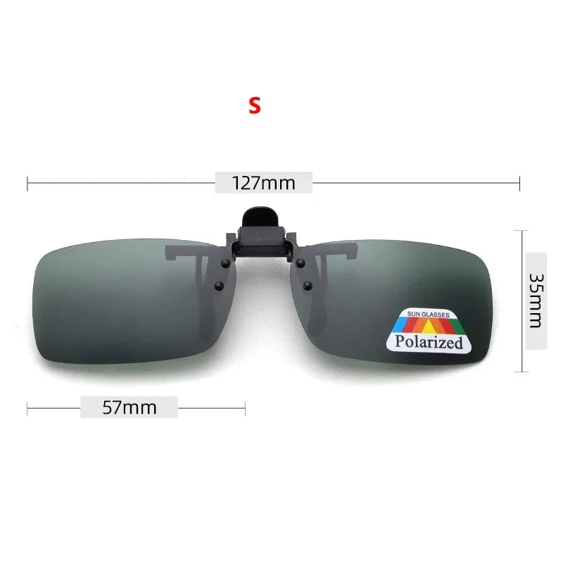 Polarized Clip-On Sunglasses with 4 Color Grey Lenses for UV Protection and Night Vision - Ideal for Driving and Fishing