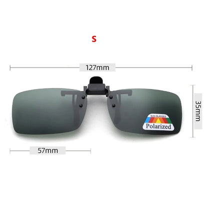 Polarized Clip-On Sunglasses with 4 Color Grey Lenses for UV Protection and Night Vision - Ideal for Driving and Fishing